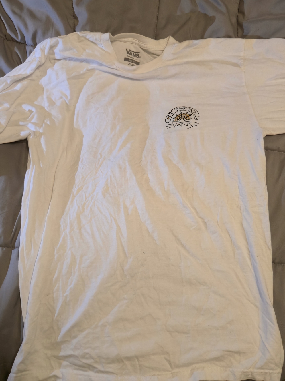 Vans Sketchy Web back print t-shirt in white - Medium
